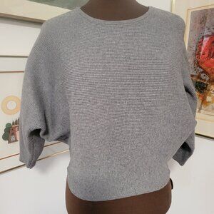 Metisu Grey Knit Raglan Sleeve Sweater and Tube Skirt with Flare